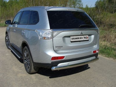 Защита заднего бампера овальная овальная 75х42 мм для Mitsubishi Outlander № MITOUT14-11