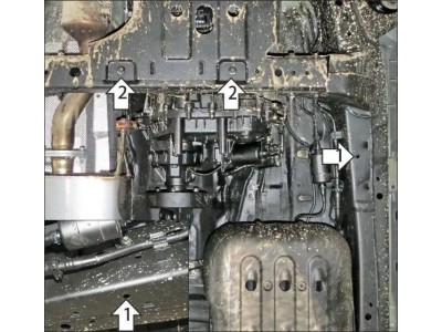 Усиленная защита раздаточной коробки (2 мм, сталь) для Tank 300 2021-н.в., Tank 500 2021-н.в.