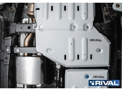 Защита РК + комплект крепежа, RIVAL, Алюминий 6мм для Tank 300 2023-н.в., V - 2.0T, АКПП, 4WD