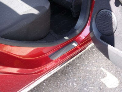 Накладки на пороги шлифованный лист для Renault Sandero Stepway № RENSANST15-15