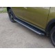 Пороги алюминиевые ТСС с накладкой серые для Renault Sandero Stepway 2014-2018