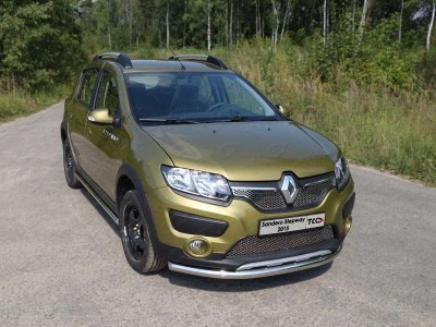 Защита переднего бампера 42 мм ТСС для Renault Sandero Stepway 2015-2018