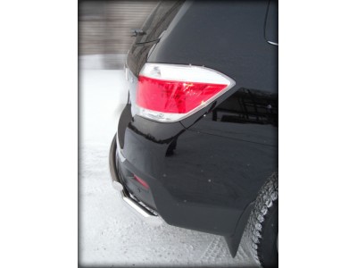 Защита заднего бампера радиусная двойная d-60+53 для Toyota Highlander 2010-2013