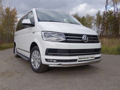 Защита передняя двойная 42-42 мм для Volkswagen Multivan T6 № VWMULT15-01