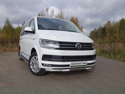 Защита переднего бампера с ДХО 60 мм для Volkswagen Multivan T6 № VWMULT15-03