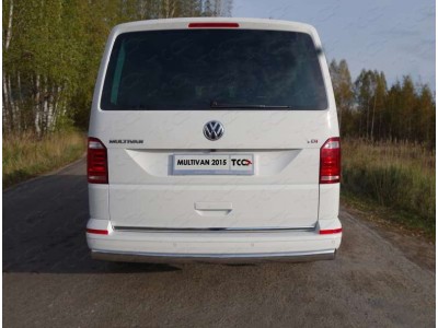 Защита заднего бампера овальная 75х42 мм для Volkswagen Multivan T6 № VWMULT15-16