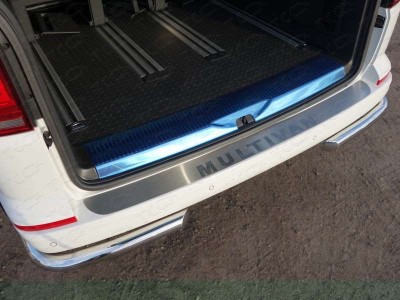 Накладка на задний бампер с надписью Multivan шлифованный лист для Volkswagen Multivan T6 № VWMULT15-21