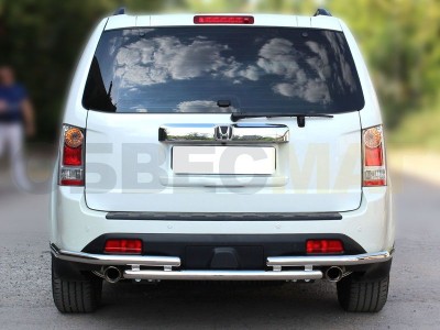 Защита заднего бампера 53 мм с боковой защитой для Honda Pilot № HPIL13_3