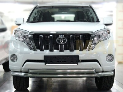 Защита передняя двойная 76-76х43 мм для Toyota Land Cruiser Prado 150 № LCPR13_1.7