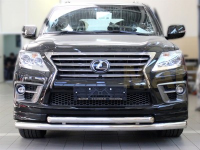 Защита передняя двойная 76-60 мм для Lexus LX-570 Sport № LX12S_1