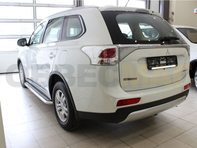 Пороги с площадкой алюминиевый лист 53 мм для Mitsubishi Outlander № MOUS2012_2