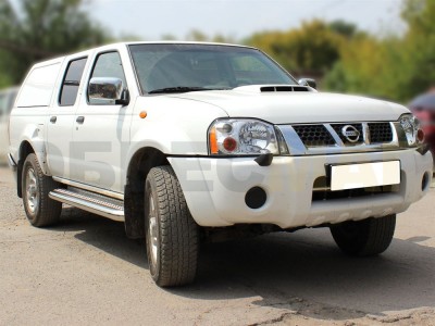 Пороги с площадкой алюминиевый лист 76 мм для Nissan NP-300 № NP300_2