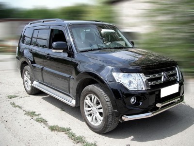 Защита штатного порога 53 мм для Mitsubishi Pajero 4 № МР2015_3.1