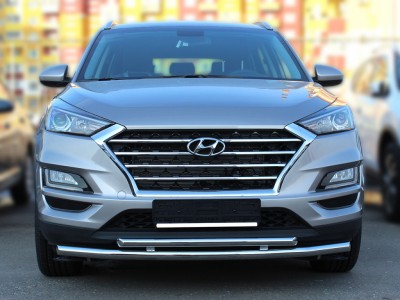 Защита передняя двойная 53-43 мм для Hyundai Tucson № HNT18_1.1