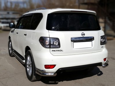 Защита задняя уголки двойные 76-43 мм для Nissan Patrol № PTL2014_3