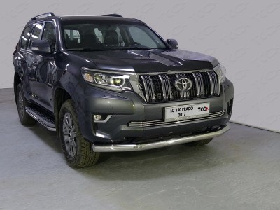 Защита переднего бампера 76 мм ТСС для Toyota Land Cruiser Prado 150 2017-2020