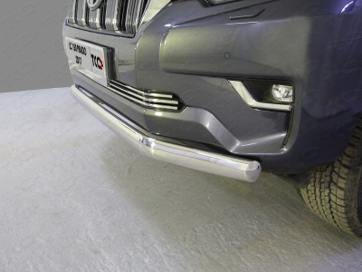 Защита передняя овальная 75х42 мм ТСС для Toyota Land Cruiser Prado 150 2017-2020
