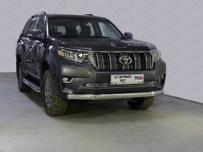Защита передняя овальная 75х42 мм для Toyota Land Cruiser Prado 150 № TOYLC15017-15