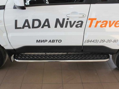 Пороги с листом d-43 Технотек для Niva Travel 2020 – н.в.