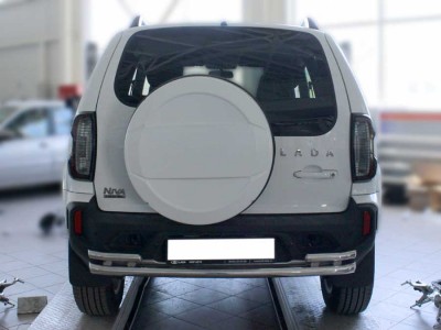 Защита заднего бампера  двойная d-53+43 для Niva Travel 2020 – н.в. NVT_3