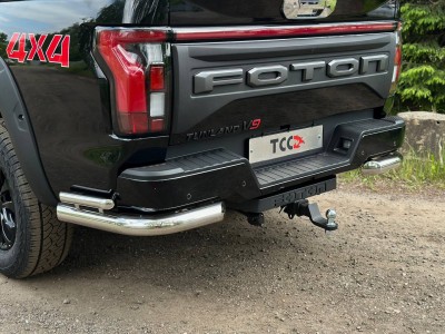 Защита задняя (уголки двойные) 76,1/42,4 мм для Foton Tunland V9 2.0 Diesel АКПП 4WD 2025-н.в.