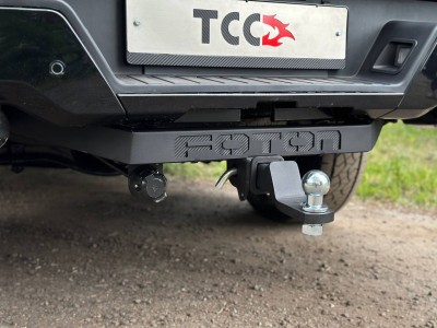 Фаркоп (Black, шар E нерж., надпись Tunland V9) для Foton Tunland V9 2.0 Diesel АКПП 4WD 2025-н.в.