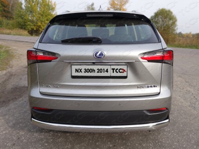 Защита заднего бампера овальная 75х42 мм ТСС для Lexus NX-300h 2014-2017