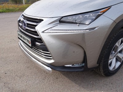 Защита передняя овальная 75-42 мм ТСС для Lexus NX-300h 2014-2017