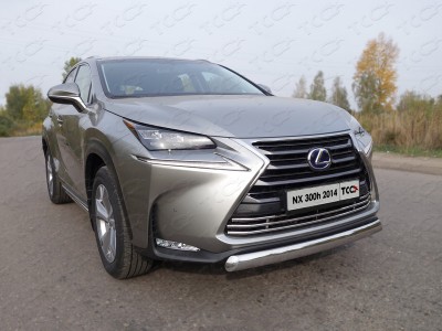 Защита передняя овальная 75-42 мм ТСС для Lexus NX-300h 2014-2017