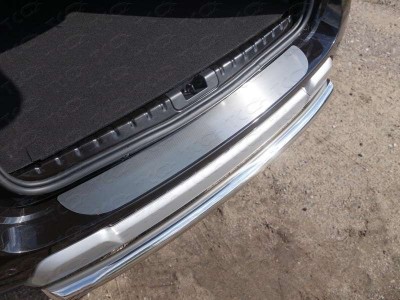Накладка на задний бампер шлифованный лист с надписью Audi Q5 для Audi Q5 № AUDIQ513-04