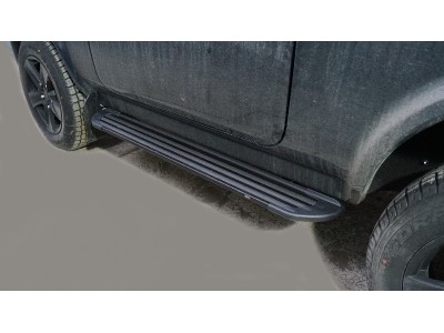 Пороги алюминиевые "Slim Line Black" 1270 мм для Lada (ВАЗ) Niva Legend 1.7 2021 – н.в. LADNIVL23-01B