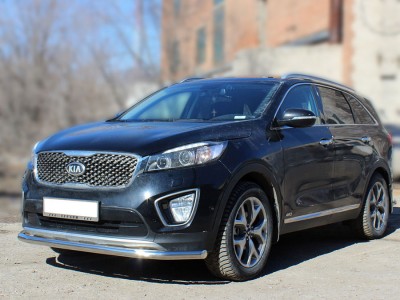 Защита переднего бампера радиусная d-60 Технотек для Kia Sorento Prime 2018 – н.в.