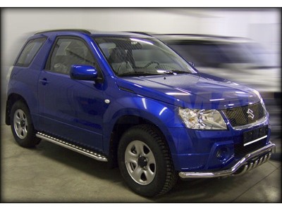 Защита переднего бампера Сити Гард 53-43 мм с защитой картера для Suzuki Grand Vitara № GVN 6