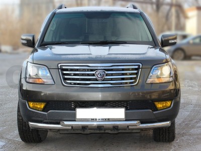 Защита переднего бампера 60 мм с накладками для Kia Mohave № KMV_1.2