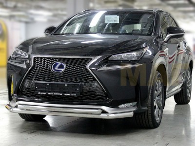 Защита передняя двойная 60-43 мм для Lexus NX300h F-Sport № LNXFS_1.1