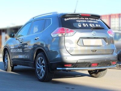 Защита заднего бампера 53 мм с подгибами для Nissan X-Trail T32 № NX14_3