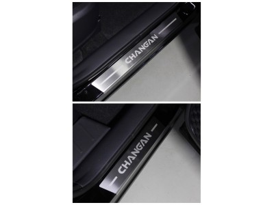 Накладки на пороги лист шлифованный надпись Changan 4 шт для Changan CS75 № CHANCS7520-04