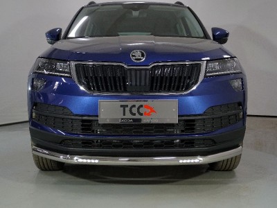 Защита переднего бампера с ДХО 60 мм для Skoda Karoq № SKOKAR20-19
