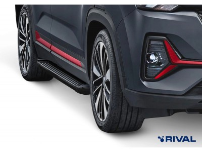 Порог-площадка "Black" F180ALB + комплект крепежа для Changan CS35 Plus 2022-н.в.