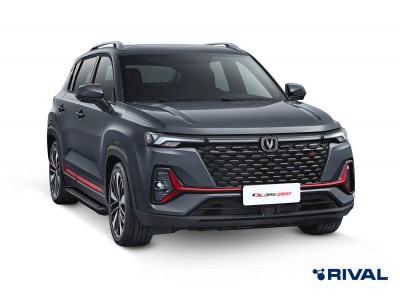 Порог-площадка "Black" F180ALB + комплект крепежа для Changan CS35 Plus 2022-н.в. №F180ALB.8905.1