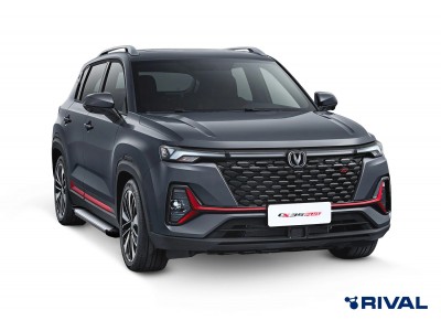 Порог-площадка "Silver" F180AL + комплект крепежа для Changan CS35 Plus 2022-н.в. №F180AL.8905.1