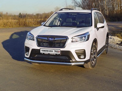 Защита передняя овальная 75х42 мм для Subaru Forester SK № SUBFOR18-20