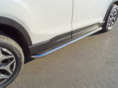Пороги с площадкой нержавеющий лист 60 мм для Subaru Forester SK № SUBFOR18-29
