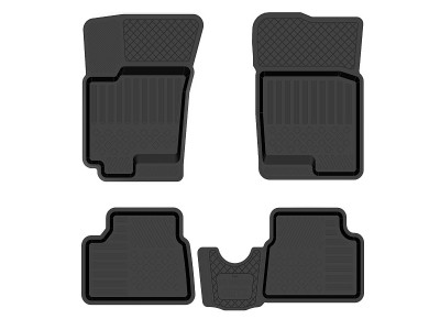 Коврики салона Rezkon резиновые 4 штуки для Hyundai Getz № 1020020100