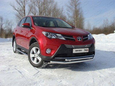 Защита передняя двойная 60-42 мм для Toyota RAV4 № TOYRAV13-01