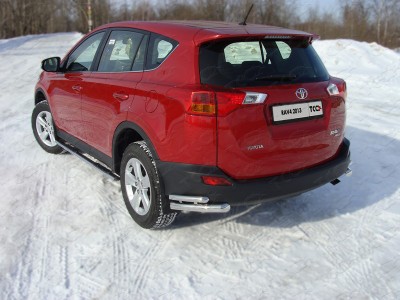 Защита задняя двойные уголки 60-42 мм для Toyota RAV4 № TOYRAV13-14