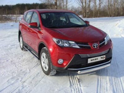 Защита переднего бампера овальная 75х42 мм для Toyota RAV4 № TOYRAV13-03
