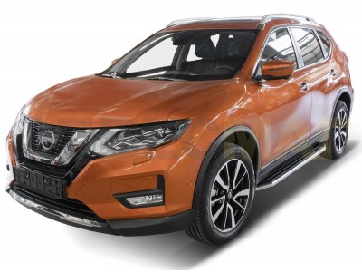 Пороги алюминиевые Rival Premium для Nissan Qashqai/X-Trail/Renault Koleos № A173ALP.4113.1