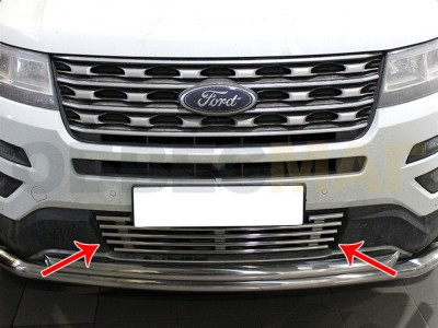 Накладка решетки бампера 16 мм для Ford Explorer № FE2015_1.2