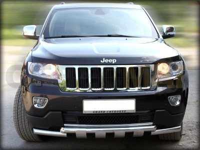 Дуга передняя по низу бампера d-60 с декоративной защитой картера для Jeep Grand Cherokee № JGC10 1